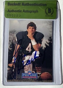 Jim Harbaugh signed 1991 pro line card chicago bears football beckett coa - Picture 1 of 12