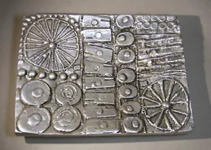 Don Drumm Cast Aluminum Concave Platter Tray Abstract Mod Design - Picture 1 of 12