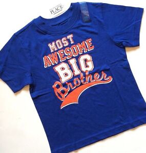 *NEW! "Most Awesome BIG Brother" Boys Shirt 4 5-6 7-8 14 Gift! Blue SS