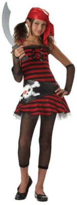 Disfraz Pirata Cutie Adolescente XL 12-14 Vestido Calavera Cadera Envoltura Bandana Halloween Nuevo en Paquete Foto 1 de 3