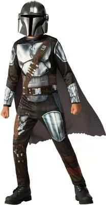 Disfraz de Halloween para niño Star Wars el Mandaloriano con máscara/capa/cinturón/guantes, S Foto 1 de 4