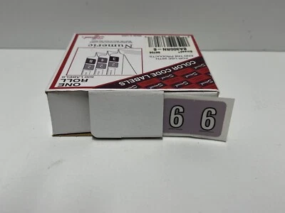 SMEAD BA300RN - 6 Numeric Color Code Purple End Tab - 500 Labels per Roll 66706 - Image 1 of 2