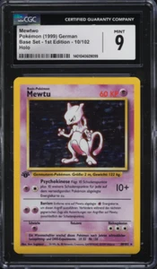 Mewtwo Mewtu German Base Set 1st Edition 10/102 Holo Pokemon CGC 9 Mint 1999 - Picture 1 of 2