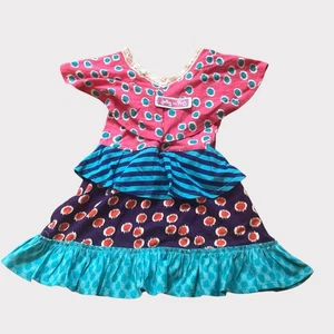 Jelly The Pug Mädchen 3T Neu mit Etikett Lagenlook Multi Muster Kleid. SO SÜSS! 😍 - Bild 1 von 7