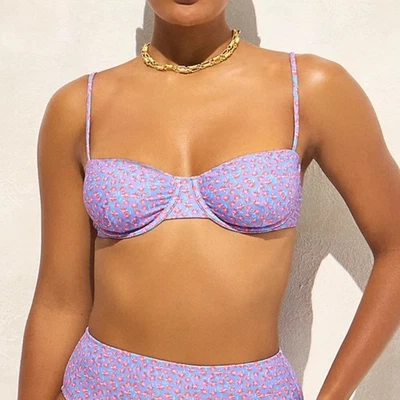 J Crew Balconette underwire bikini top in summer fields print Size 32D - Image 1 of 4