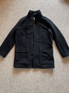 Cole Haan Signature Wool Plush Coat Black Full Zip Lined Mens Size Medium M - Picture 1 of 5