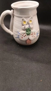 Studio Art Keramik 3D Katzengesicht Kaffeebecher braun Kätzchen signiert - Bild 1 von 6