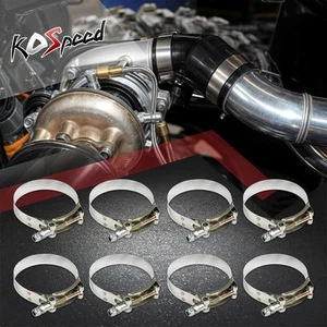 8x 2" Pipe Hose Turbo Intake Intercooler Stainless Steel T-Bolt Clamp 62-70mm - Bild 1 von 1