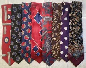 Collection of 8 Men’s Neck Ties Henry Grethel John Henry Classic Dot Diamond - Picture 1 of 11