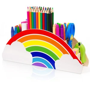 Stifthalter & Stiftehalter aus Holz - Regenbogen Vorrat Caddy Schreibtisch - Bild 1 von 5