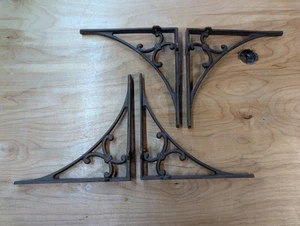 Metal Rustic Wall/ Shelf/ Corner Bracket Brown (New) 9.5"x9.5" (Set of 4) - Picture 1 of 3
