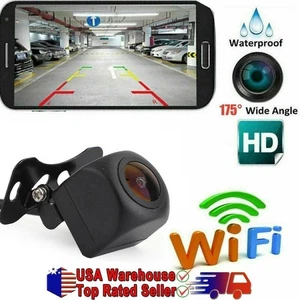 Telecamera auto WiFi wireless retrovisione backup telecamera parcheggio adatta per iPhone Android - Foto 1 di 12