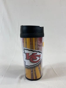 Kansas City Chiefs Travel Mug Tumbler Red Gold Football NFL Drink Logo Plastic - Picture 1 of 6