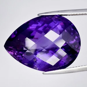 💎 26.35ct 23x17mm Pear Natural Purple Amethyst - Unheated, Uruguay Gemstone - Picture 1 of 4