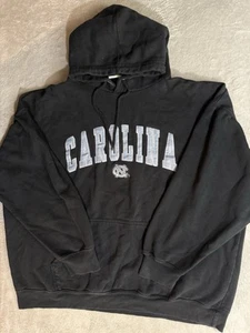 Vintage North Carolina Tarheels Hoodie Herren Large schwarz genäht gesticktes Logo Y2K - Bild 1 von 10