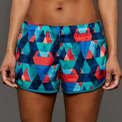 ADIDAS M10 Geometric Graphic Running Teal Shorts | SZ S - Image 1 of 4