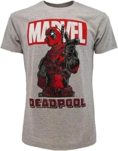 T-shirt Marvel Deadpool Grigia Maniche Corte 100% Cotone - Foto 1 di 1