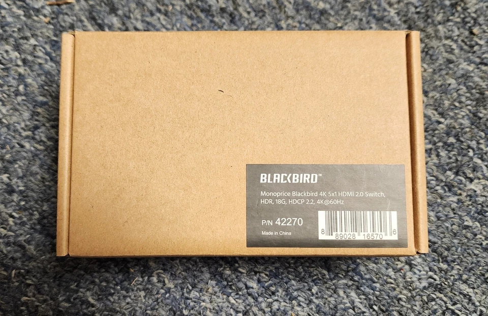 Monoprice Blackbird 42270 4K 5x1 HDMI 2.0 Switch HDR10 18G HDCP 2.2 4K@60Hz