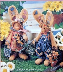 8087 Mom Dad & Bucket of Baby Bunnies Sewing Pattern 1996 UNCUT - Imagen 1 de 3