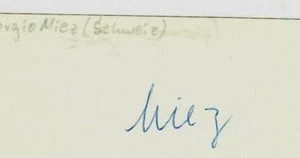 "Olympic Gymnastic Champion" Georges Miez Hand Signed 2X3.5 Card COA - Picture 1 of 2