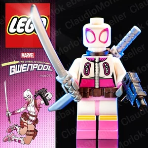 ⭐ LEGO Gwenpool Minifigure moc074 Marvel Deadpool Wolverine Super Heroes - Foto 1 di 7