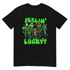 Feelin' Lucky Funny St. Patrick’s Day Horror T-Shirt - Picture 1 of 19
