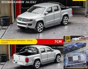 CCA 1:64 Silver Amarok Pickup Truck Model Toy Diecast Metal Car - Picture 1 of 6