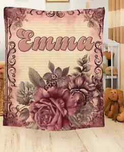 Vintage style personalized throw blanket, living room decor, bedroom decor