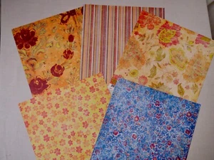 5 Sheets 12x12 Fancy Pants Scrapbook Papers Florals Stripes Chic REVERSIBLE R5 - Picture 1 of 2