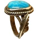 Native American Indian Sterling Silver 925 Turquoise Ring Sz 7.     02-23