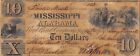 USA / Mississippi AL  $10  7.1.1838   Circulated banknote for sale