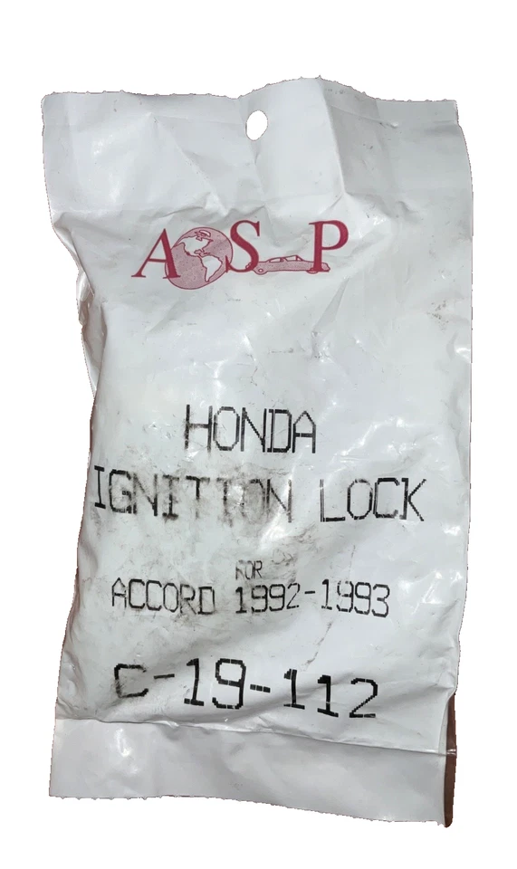 Новый замок зажигания ASP C-19-112 Honda Accord 2 ключа 1992 1993 Accord C19-112 новый из старых запасов - Изображение 1 из 4