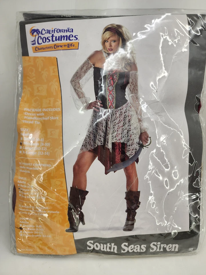 Womens South Seas Siren Adult Pirate Halloween Costume Outfit M