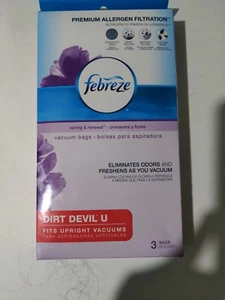 Caja de 3 bolsas de vacío verticales Febreze Dirt Devil U - Imagen 1 de 6