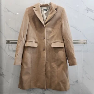 J Crew Jacket Womens Heavy Beige Wool Cashmere Winter Outerwear Long Overcoat - Picture 1 of 6