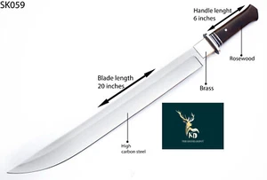 Schmiede handgefertigt scharf Überleben Kohlenstoffstahl Katana Jagd Japaner Camping Schwert - Bild 1 von 6