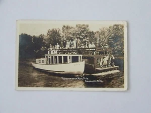 Newberry Michigan MI Real Photo RPPC Tahquamenon River Trip Boat Party 1935 - Picture 1 of 2