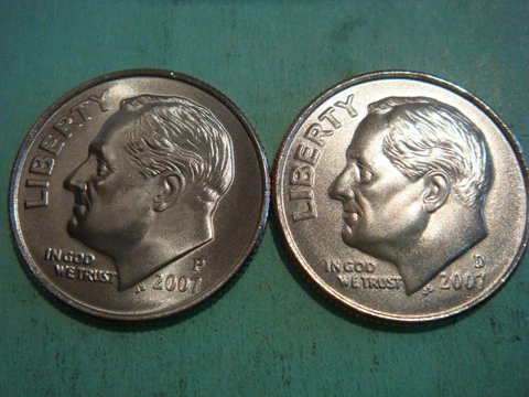 2007 P 2007 D Roosevelt Dimes with Satin Finish - absolutely gorgeous 2 coins Cover