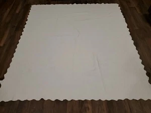 Vintage weiße Doppel/Queen Tagesdecke geschwungene Kante Decke ~ 80 x 88 [AB09] - Bild 1 von 11