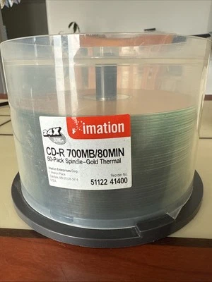 IMATION -CD-R 700MB 80MIN Spindle - Gold Thermal Discs! 40pc- New/Open box - Image 1 of 4