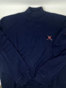 Vintage Polo Ralph Lauren Pullover mit hohem Kragen dunkelblau Baumwolle (XL) - Bild 1 von 7