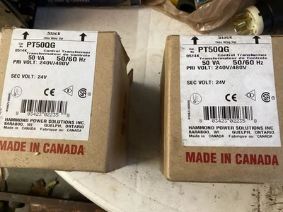 Nuevo Lote de 2 Piezas Transformador Hammond Power Solutions 50 VA PT50QG Sec Volt 24 V Foto 1 de 2