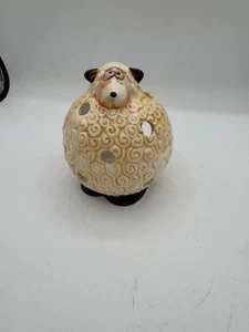 Round Ceramic Sheep Figure Candle holder 2001 - Picture 1 of 5