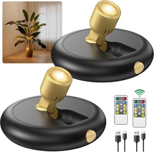 Faretto LED a Batteria Ricaricabile da Interno: Wireless Mini Art Confezione da 2, Nero+G - Foto 1 di 7