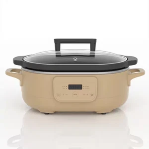 6Qt. Brown Sugar Color Programmable Slow Cooker with 4 Setting for Family Dinner - Picture 1 of 6