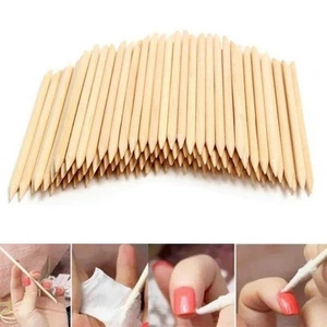 Nail Art Tool Kit Portable Orange Wooden Cuticle Remover Set for All Users - Picture 1 of 48