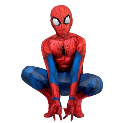 Disfraz Zentai Spider-Man Juvenil Deluxe - Spandex Elástico, Cremalleras Invisibles, L Foto 1 de 4