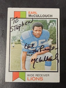Tarjeta autografiada firmada por Topps 1973 Earl McCullouch #248 Lions personalizada - Imagen 1 de 3