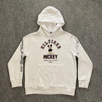 Disney X Tommy Hilfiger Mickey Mouse Sudadera con Capucha Juvenil Mediana 12/14 Blanco Bordado Foto 1 de 4