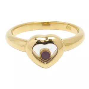 Chopard Happy Heart Ruby Ring Size US3.5 18K Yellow Gold Used - Picture 1 of 5